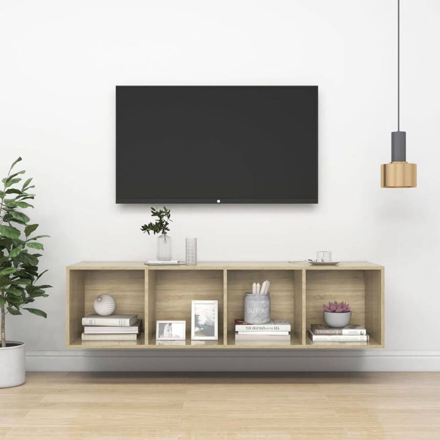 ForYou Prolenta Premium Tv-wandmeubel 37x37x142 5 cm spaanplaat sonoma eikenkleurig