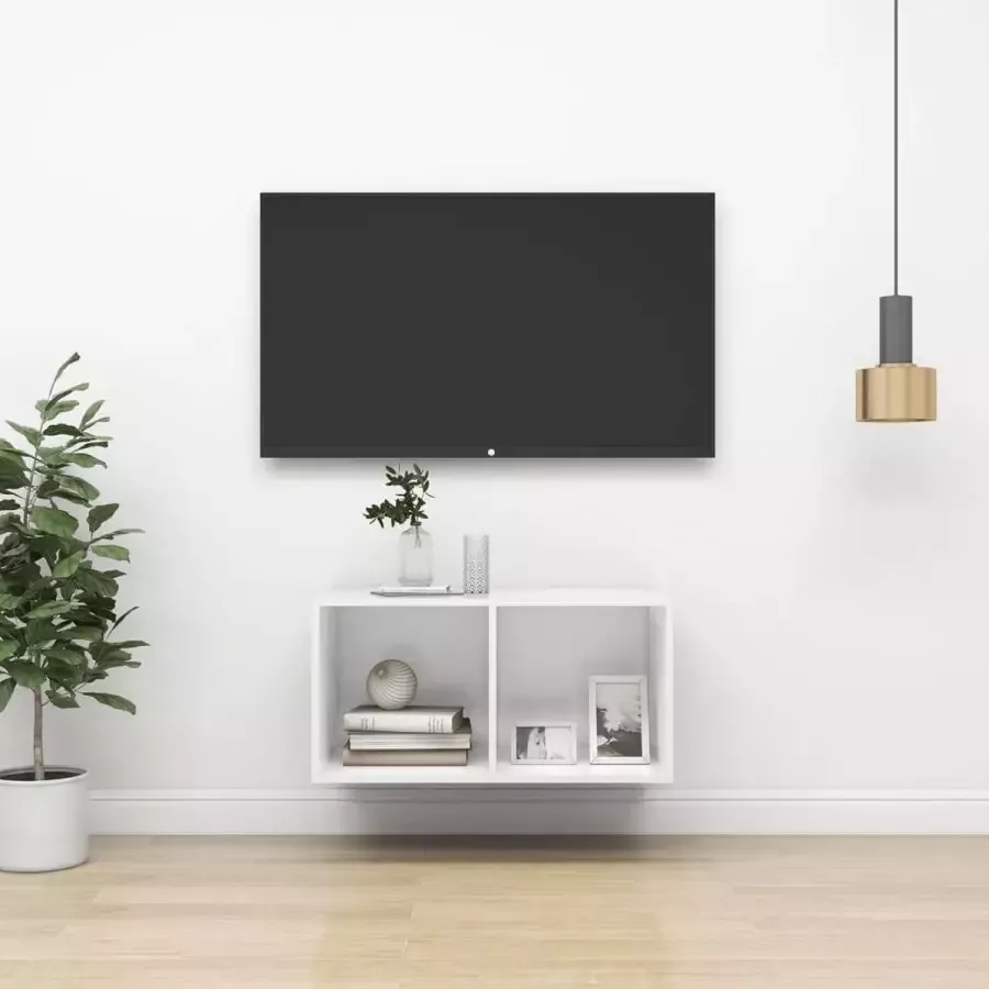 ForYou Prolenta Premium Tv-wandmeubel 37x37x72 cm bewerkt hout wit