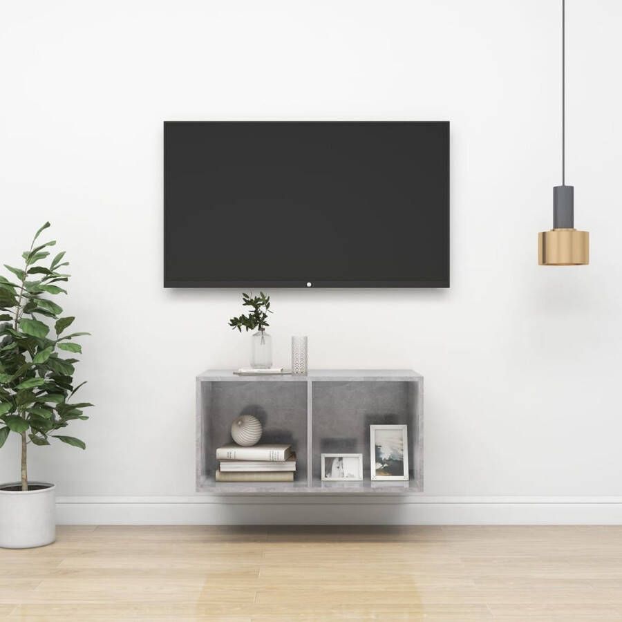 ForYou Prolenta Premium Tv-wandmeubel 37x37x72 cm spaanplaat betongrijs