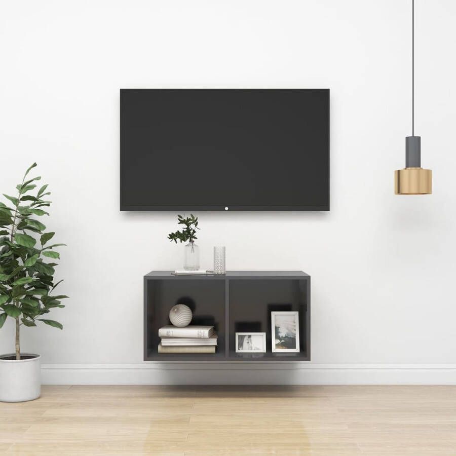 ForYou Prolenta Premium Tv-wandmeubel 37x37x72 cm spaanplaat grijs