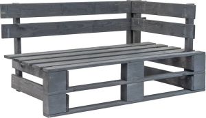 ForYou Prolenta Premium Tweezitsbank pallet met kussens grijs geïmpregneerd grenenhout