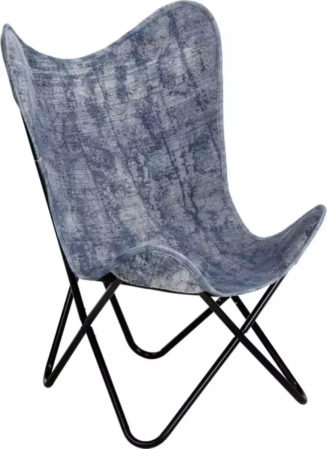 ForYou Prolenta Premium Vlinderstoel canvas indigo-blauw