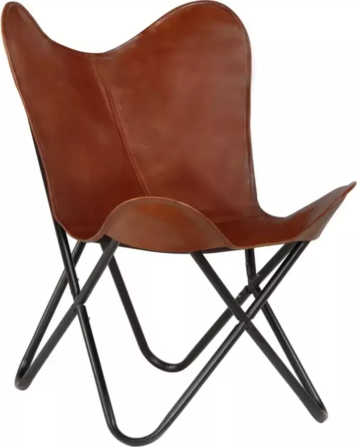ForYou Prolenta Premium Vlinderstoel kindermaat echt leer bruin