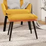 ForYou Prolenta Premium Voetenbank 45x29 5x39 cm stof en kunstleer mosterdgeel oranje - Thumbnail 1