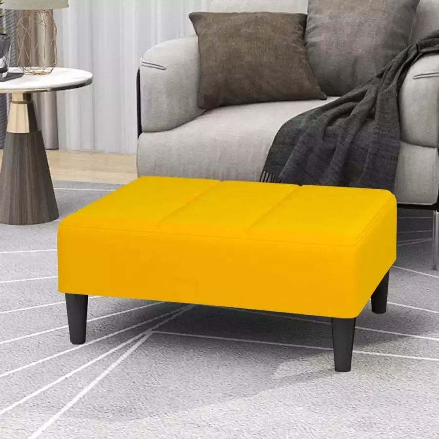 ForYou Prolenta Premium Voetenbank 78x56x32 cm fluweel geel - Foto 2