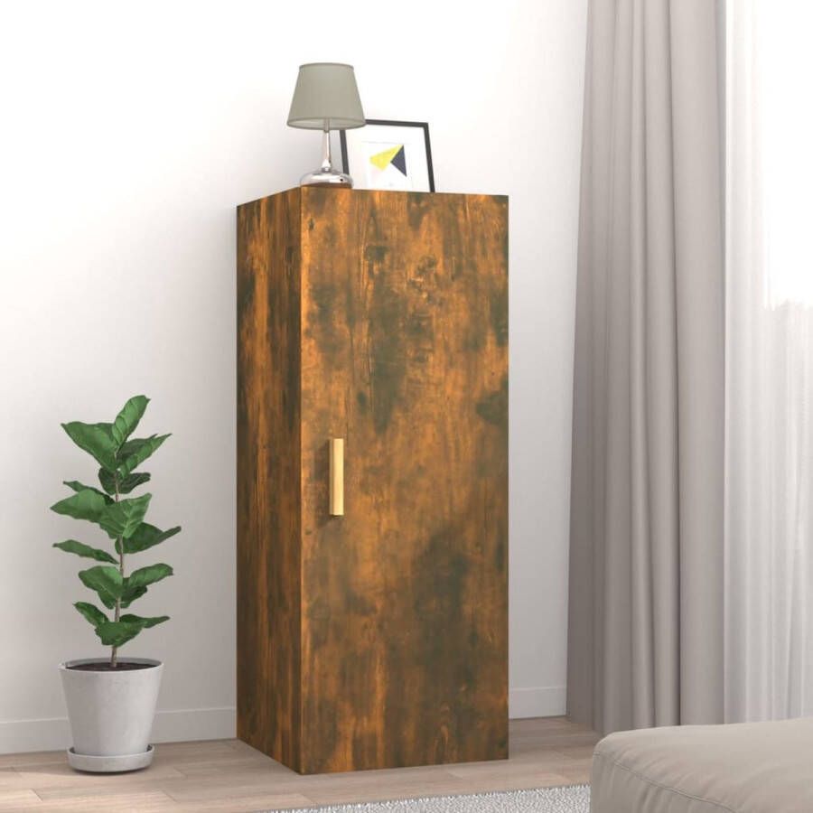 ForYou Prolenta Premium Wandkast 34 5x34x90 cm bewerkt hout gerookt eikenkleurig