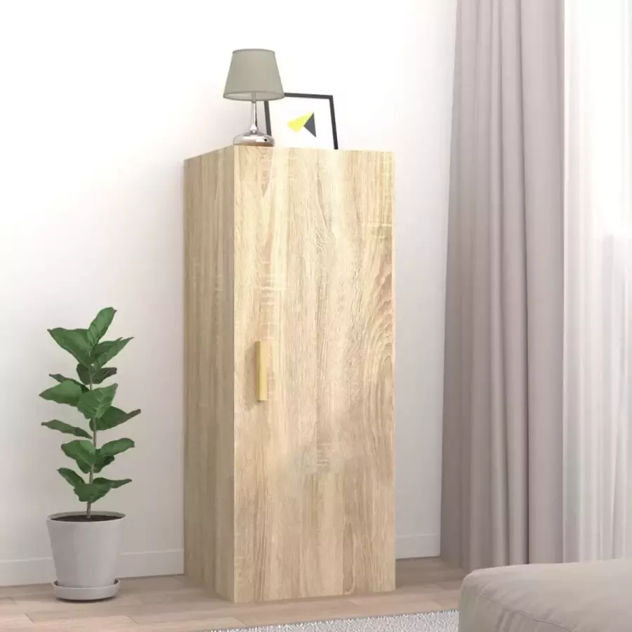 ForYou Prolenta Premium Wandkast 34 5x34x90 cm bewerkt hout sonoma eikenkleurig