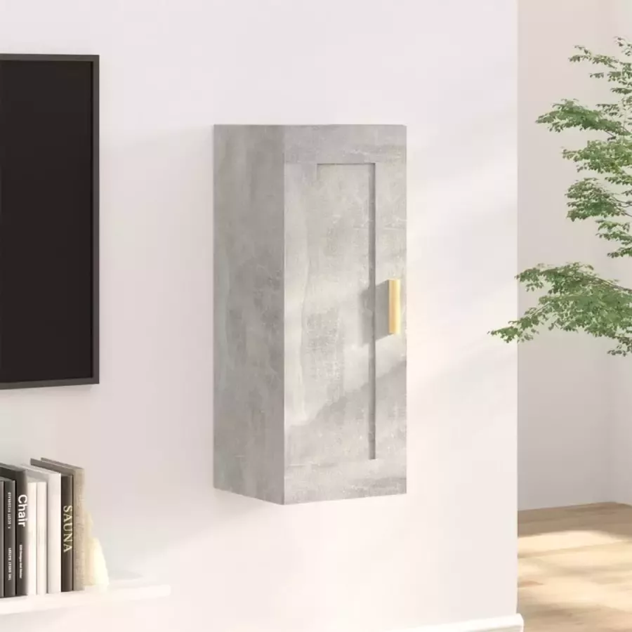 ForYou Prolenta Premium Wandkast 35x34x90 cm bewerkt hout betongrijs