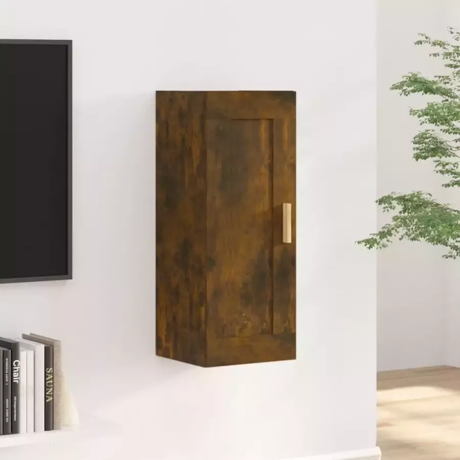ForYou Prolenta Premium Wandkast 35x34x90 cm bewerkt hout gerookt eikenkleurig