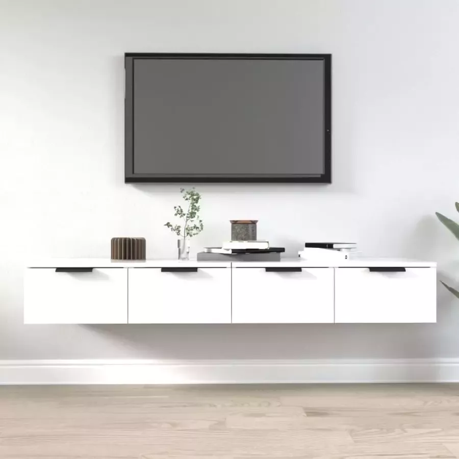 ForYou Prolenta Premium Wandkasten 2 st 68x30x20 cm bewerkt hout wit