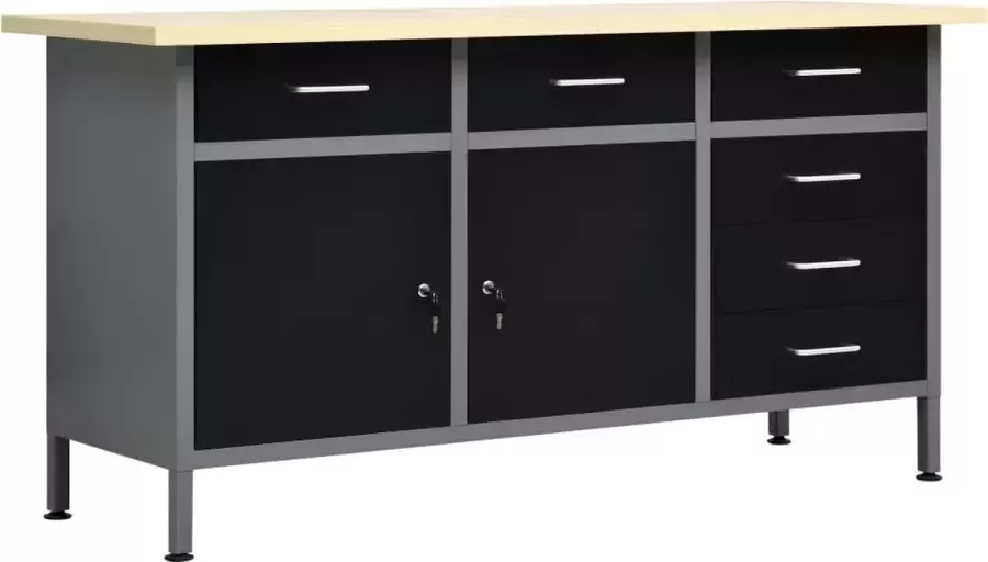 ForYou Prolenta Premium Werkbank 160x60x85 cm staal zwart