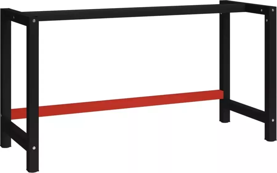 ForYou Prolenta Premium Werkbankframe 150x57x79 cm metaal zwart en rood
