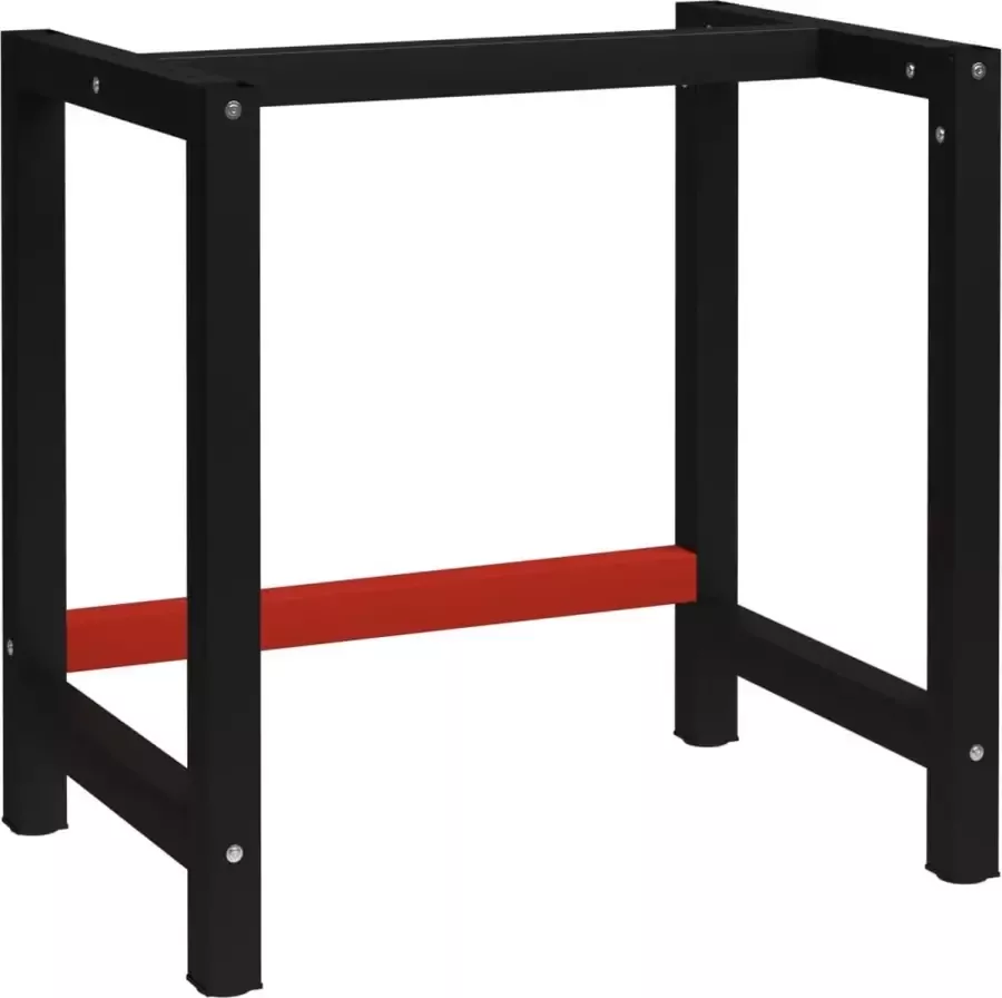 ForYou Prolenta Premium Werkbankframe 80x57x79 cm metaal zwart en rood