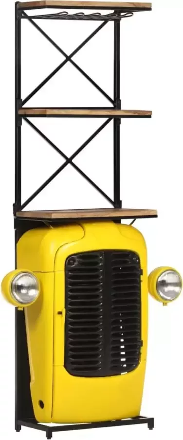 ForYou Prolenta Premium Wijnkast tractor 49x31x172 cm massief mangohout geel