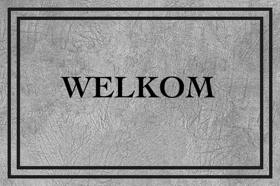 FOTAPIJT Grijze Deurmat Welkom Bedrukte deurmat Vloerkleed Binnen en Buiten Termo Antislip 40x60 cm 8 mm Polyester