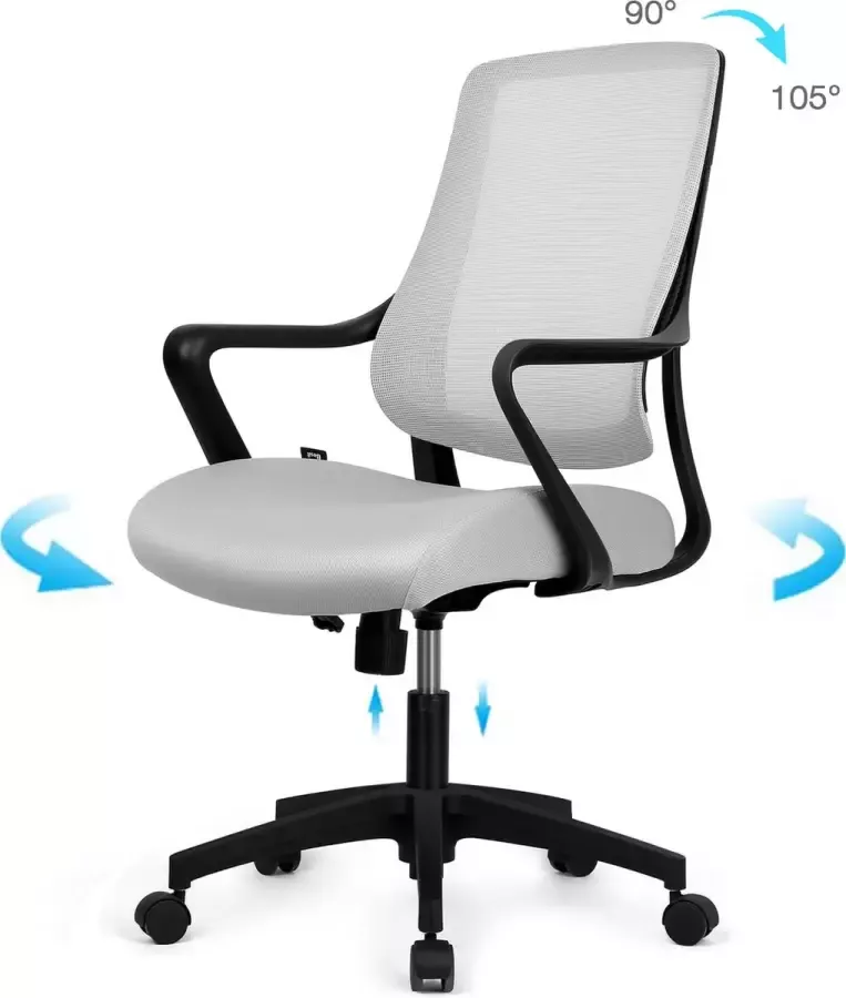 Vermomd Salie Blind vertrouwen FOXSPORT bureaustoel met mesh-inzetstuk zwart ergonomische bureaustoel voor  op kantoor of thuis (standaard) - Meubels.com