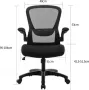 FOXSPORT Ergonomische Bureaustoel Office Chair met Schommelend Achteroverleunen tot 125° Bureaustoelen met Opklapbare Armleuningenr Zwart - Thumbnail 2