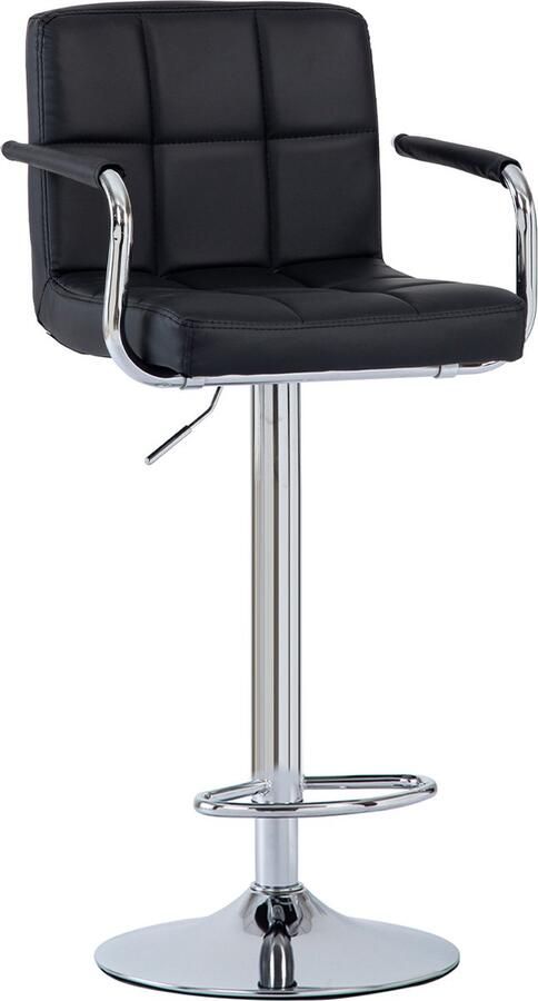 OFMOTRA Barkruk Barstoel Barstoelen met rugleuning voetensteun en armleuning 360° Draaibaar -20cm in hoogte verstelbaar Keukenstoel Industrieel Zwart