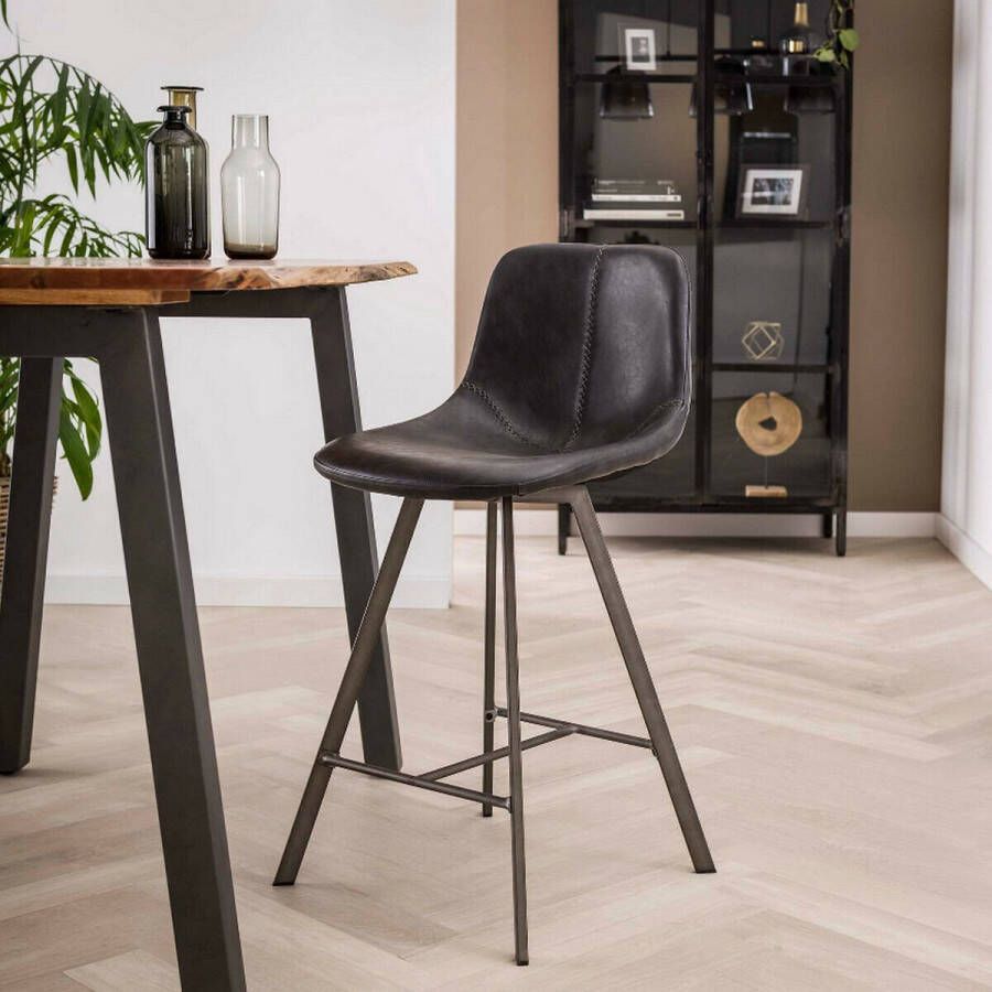 Fraaai Barstoel Jill Kuip Zwart 66 cm (Set van 2) - Foto 2