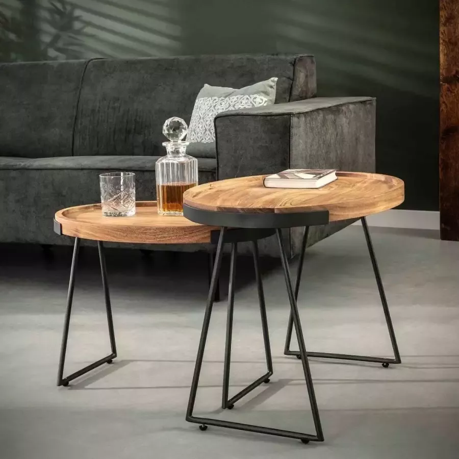 Fraaai Bijzettafel Ovalo Set van Twee