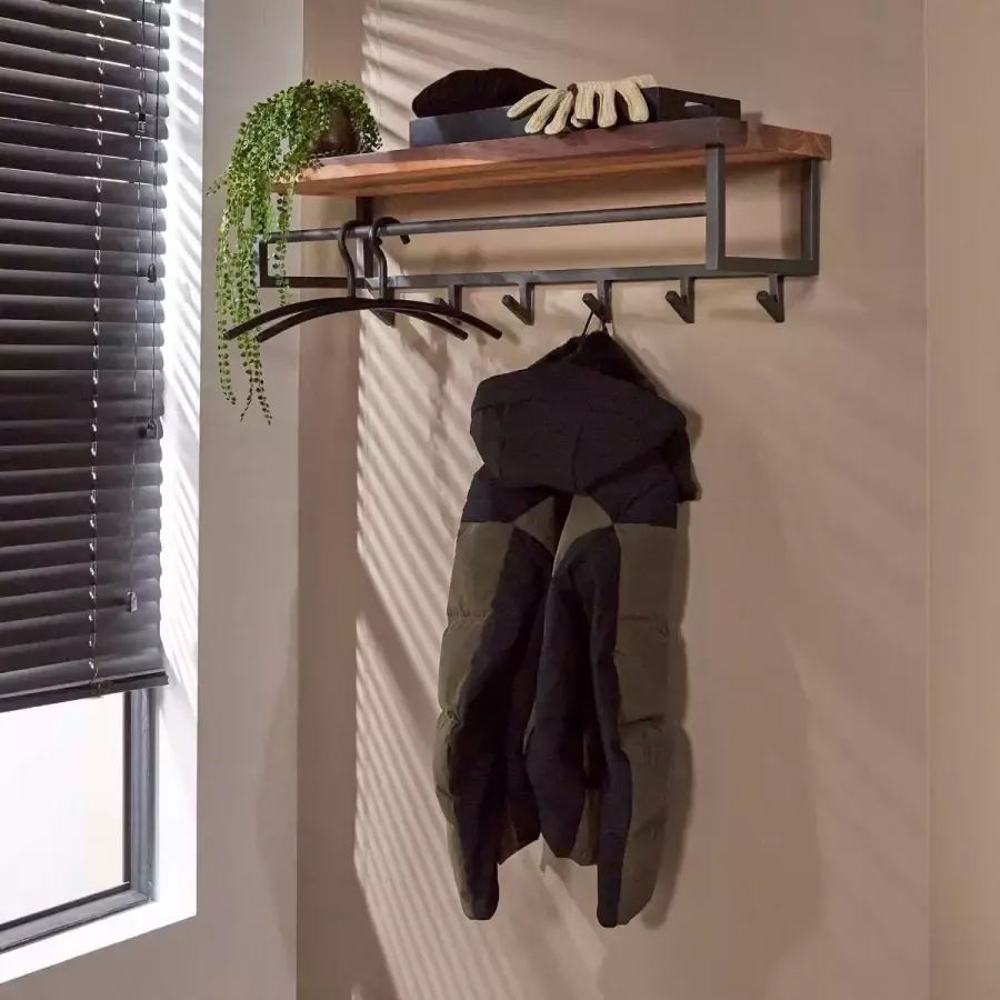 Fraaai Dimitry kapstok met plank en 6 haken