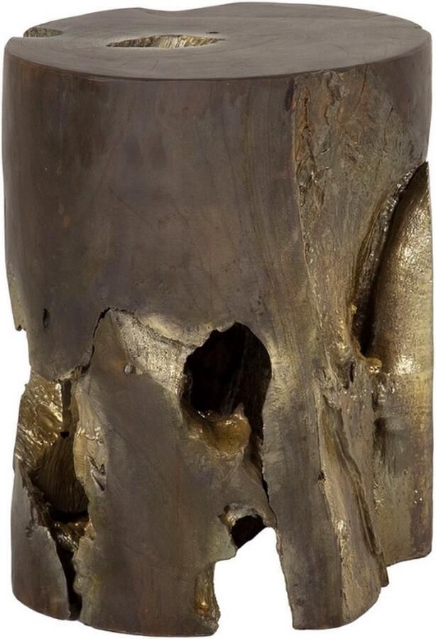 Fraaai Andre ronde bijzettafel naturel teak bruin