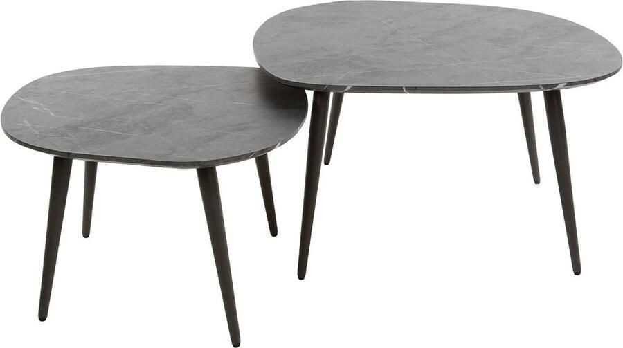 Fraaai Connie salontafel set van 2 organisch zwart bruin