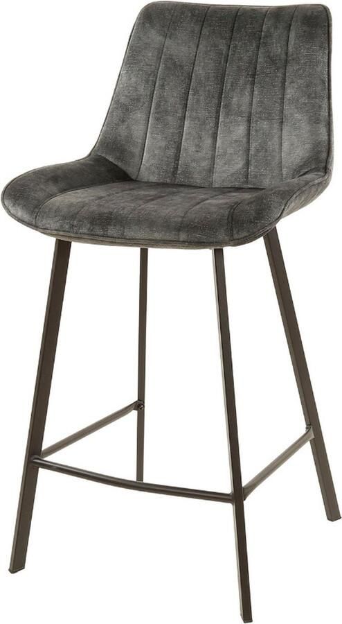 Fraaai Ivan barkruk velvet antraciet