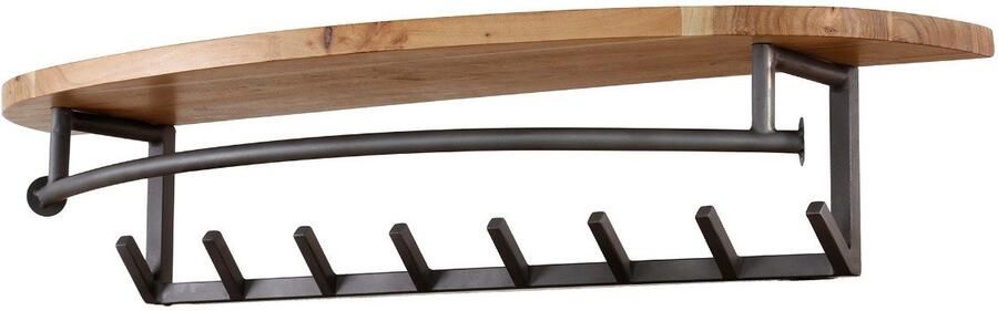 Fraaai Leanne wandkapstok 8 haken hoedenplank