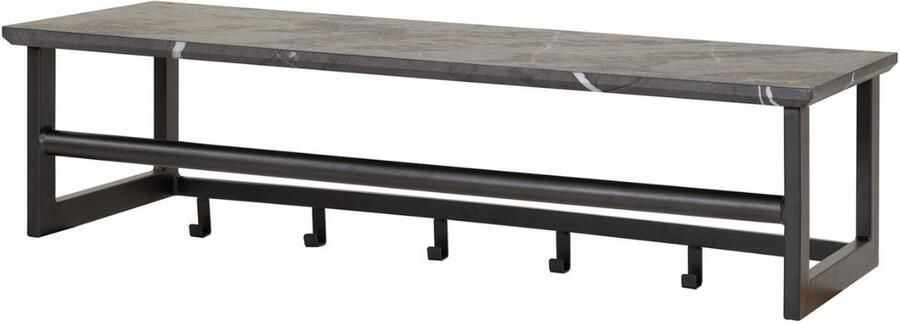 Fraaai Leonie kapstok roede 6 haaks zwart bruin