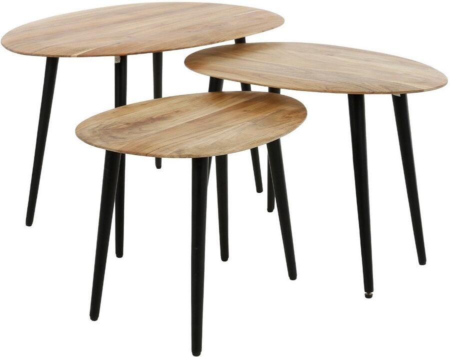 Fraaai Marc salontafel set van 3 organisch acacia naturel