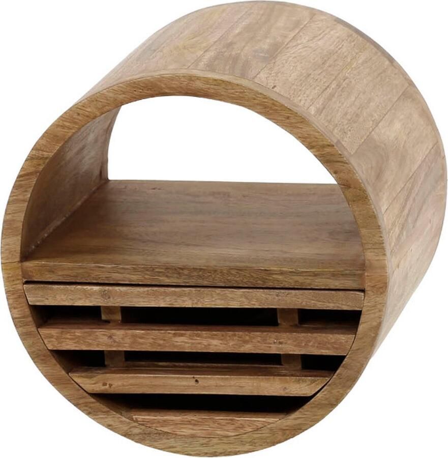 Fraaai May wandschap Ø30 cm mangohout