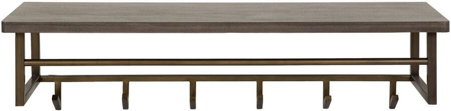 Fraaai Nowi kapstok 6 haken hoedenplank brons antiek