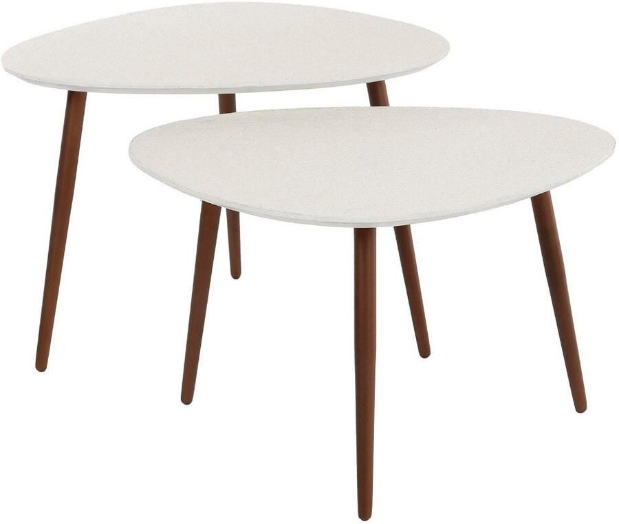 Fraaai Shana salontafel set van 2 driehoekig marmer composiet