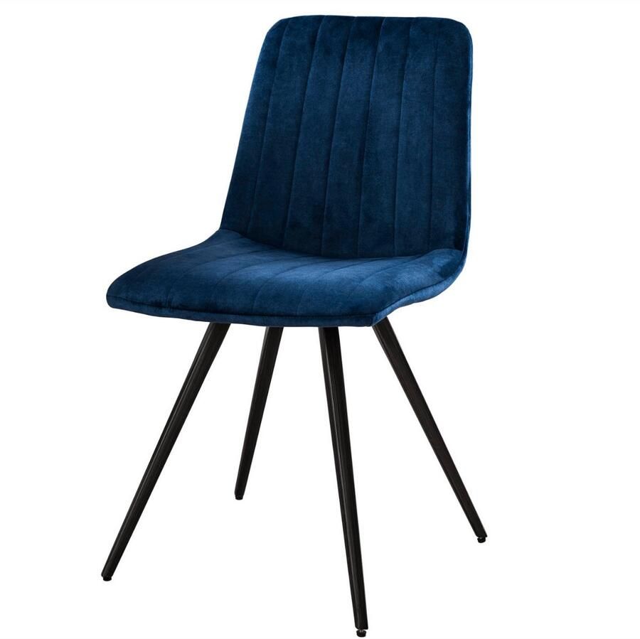 Fraaai Victor eetkamerstoel velvet blauw (Set van 4)
