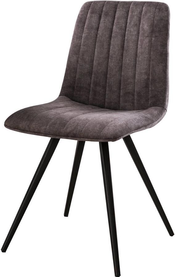 Fraaai Victor eetkamerstoel velvet grijs (Set van 4)