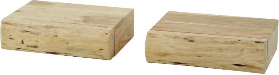 Fraaai Hardy nachtkastje zwevend acacia hout XS | set van 2 - Foto 2