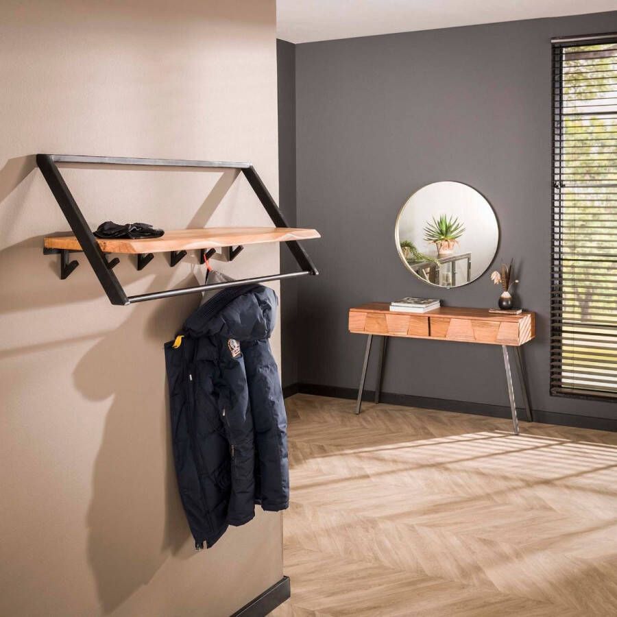 Fraaai Leona kapstok 6 haaks acaciahout 100 cm - Foto 2