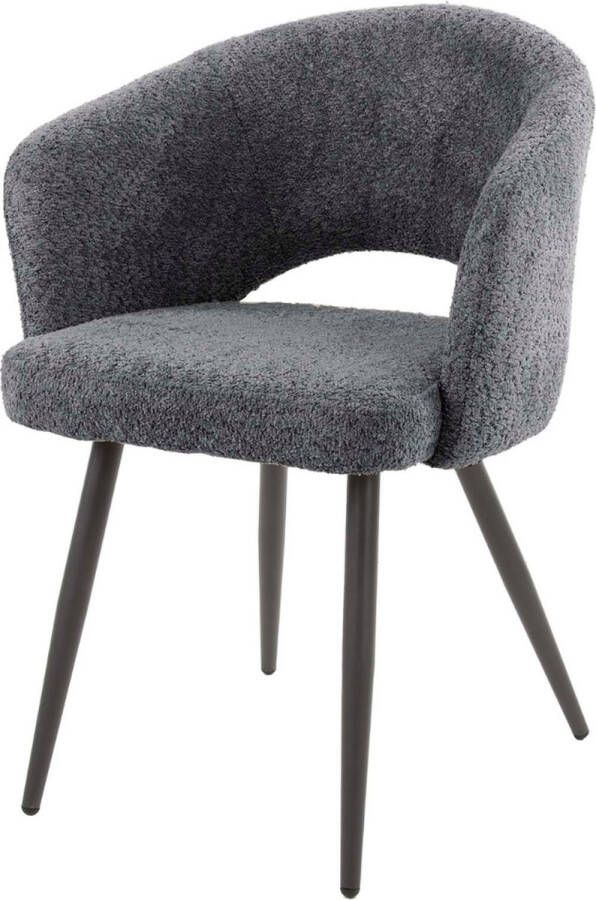 Fraaai Marlou eetkamerstoel boucle grijs
