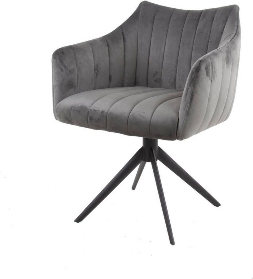 Fraaai Miller draaibare armstoel velvet antraciet
