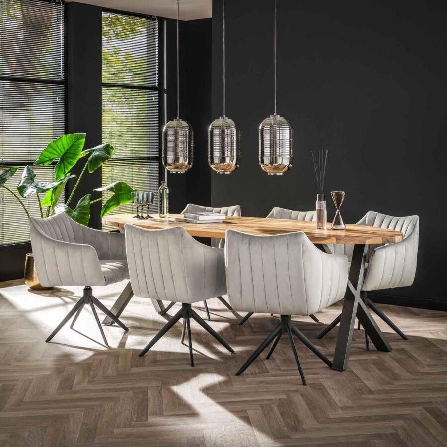 Fraaai Miller draaibare armstoel velvet zilverkleurig - Foto 3