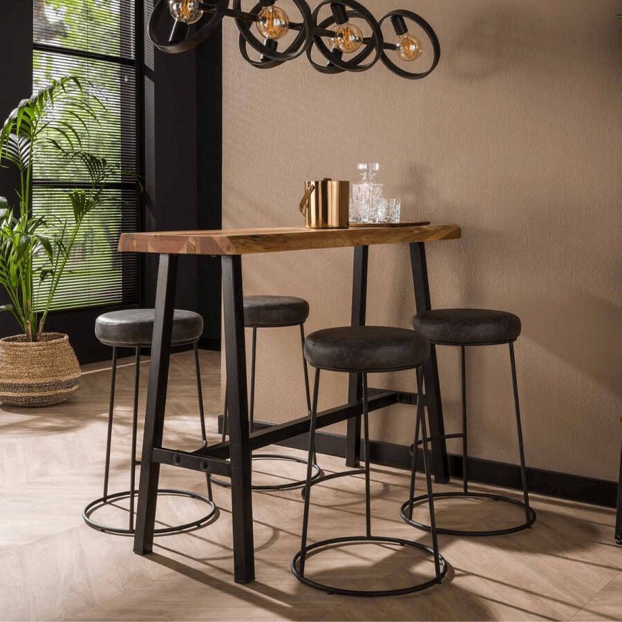 Fraaai Natadola barkruk 65 cm PU-leer metaal - Foto 2