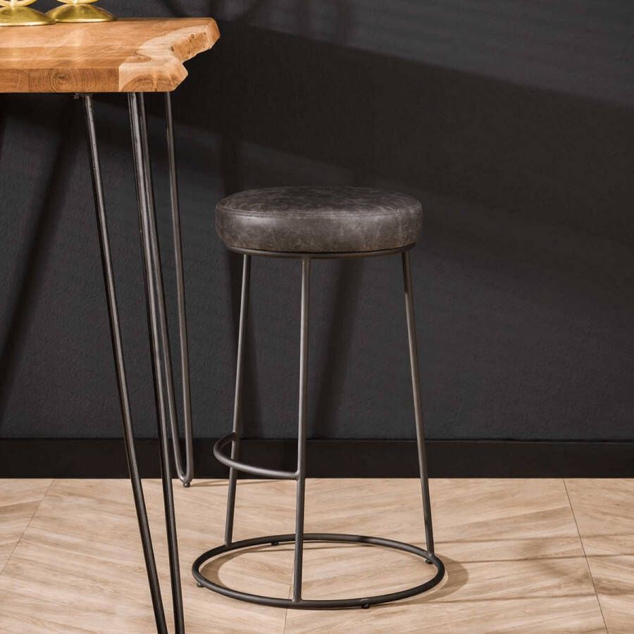 Fraaai Natadola barkruk 65 cm PU-leer metaal