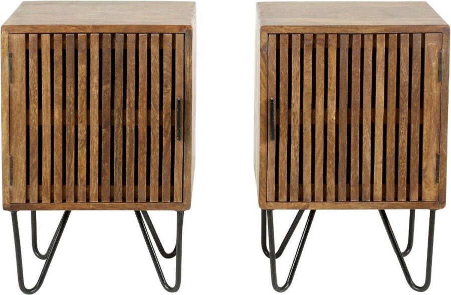 Fraaai Odila nachtkastje mangohout set van 2 - Foto 2