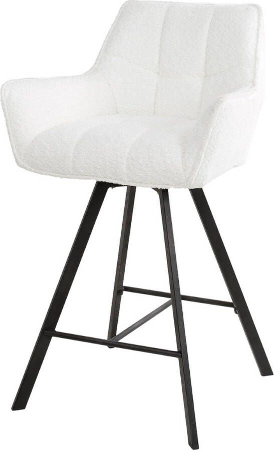 Fraaai Ramon draaibare barstoel 69 cm boucle wit