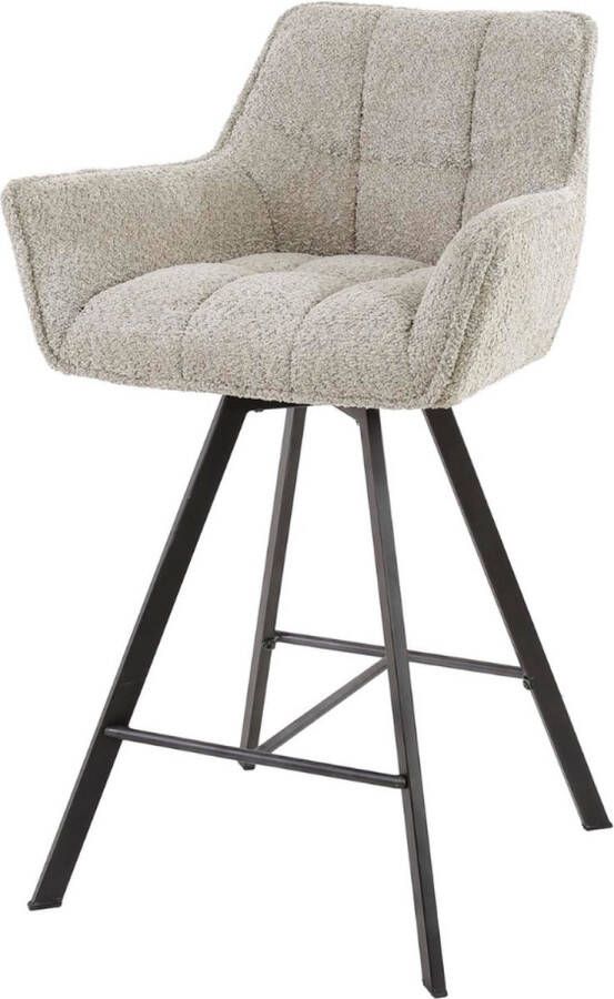 Fraaai Ramon draaibare barstoel 69 cm boucle zand