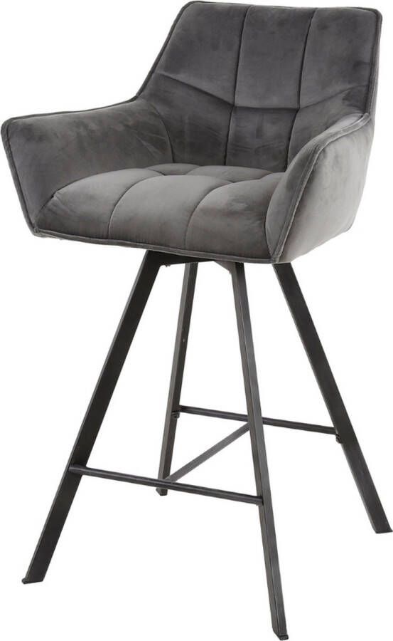 Fraaai Ramon draaibare barstoel 69 cm velvet antraciet