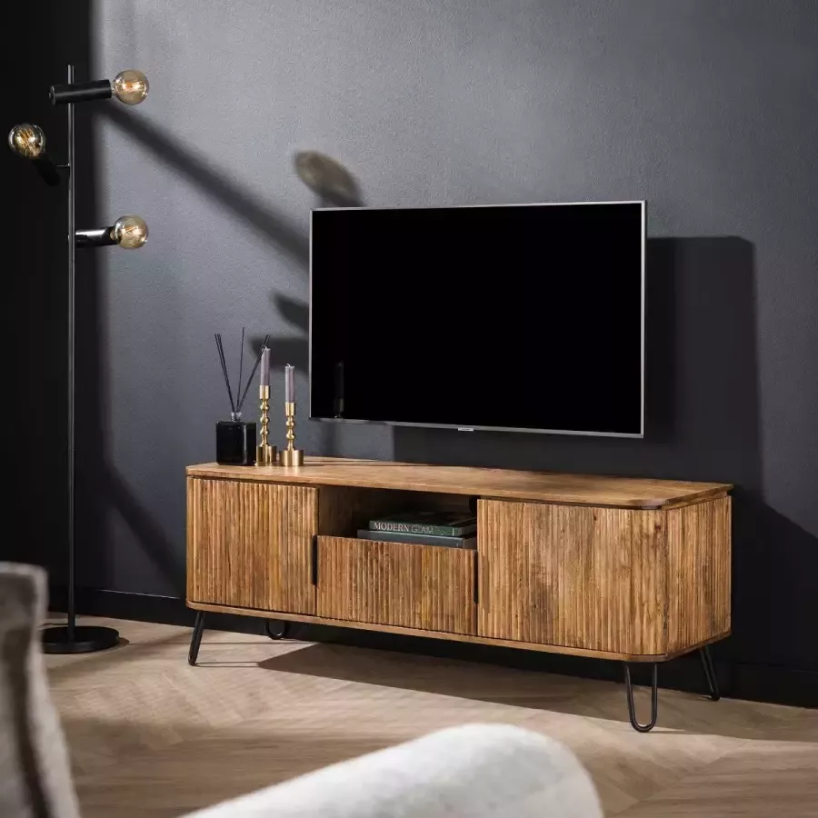 Fraaai Sedona tv-meubel 135 cm mangohout zandkleur