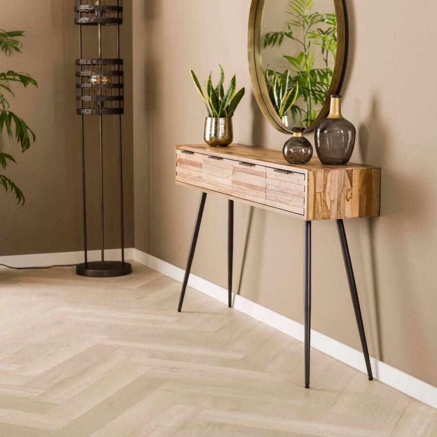 Fraaai Sema haltafel 4 lades teakhout