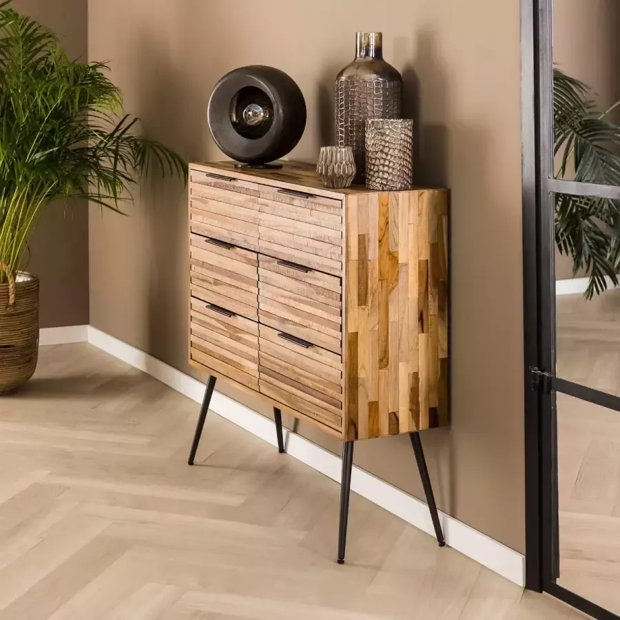 Fraaai Sema ladekast 6 lades teakhout